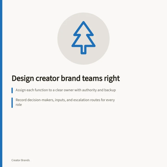 Design creator brand teams right: Assign each function to a clear owner with authority and backup; Record decision-makers, inputs, and escalation routes for every role; Keep claim evidence linked to content handovers for ACCC compliance. Creator brand team design